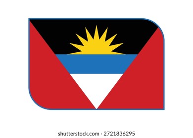 Antigua and barbuda flag rounded corner vector caribbean island nation national ensign patriot symbol official colors proportions