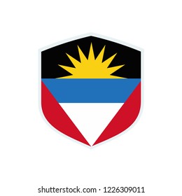 Antigua and Barbuda flag. Antigua and Barbuda shield flag.