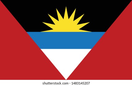 Antigua and Barbuda flag. Simple vector. National flag of Antigua and Barbuda