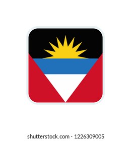 Antigua and Barbuda flag. Antigua and Barbuda square flag.