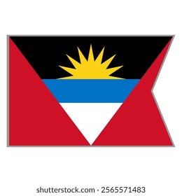 Antigua and Barbuda flag vector design and illustration , National flag country with original color, Pennon flag