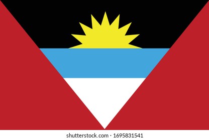 Antigua and Barbuda flag vector graphic. Rectangle Antiguan and Barbudan flag illustration. Antigua and Barbuda country flag is a symbol of freedom, patriotism and independence.
