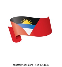 Antigua and Barbuda flag, vector illustration on a white background