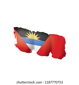 Antigua and Barbuda flag, vector illustration on a white background