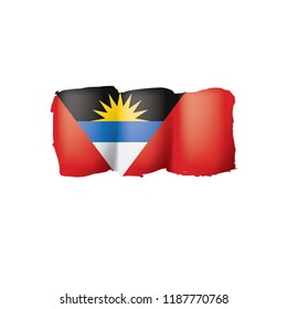 Antigua and Barbuda flag, vector illustration on a white background