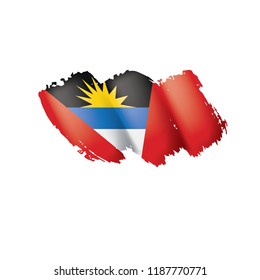 Antigua and Barbuda flag, vector illustration on a white background