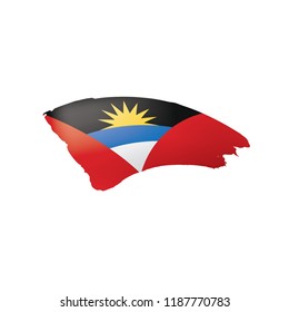 Antigua and Barbuda flag, vector illustration on a white background