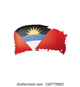 Antigua and Barbuda flag, vector illustration on a white background