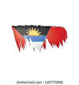Antigua and Barbuda flag, vector illustration on a white background