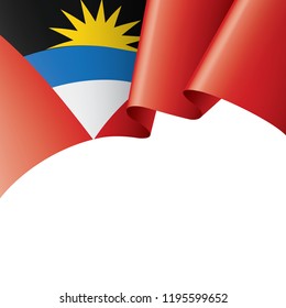 Antigua and Barbuda flag, vector illustration on a white background