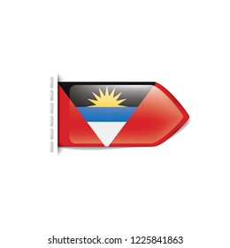Antigua and Barbuda flag, vector illustration on a white background