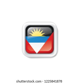 Antigua and Barbuda flag, vector illustration on a white background