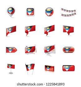 Antigua and Barbuda flag, vector illustration on a white background