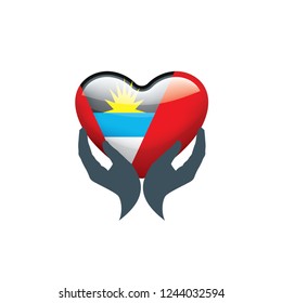 Antigua and Barbuda flag, vector illustration on a white background
