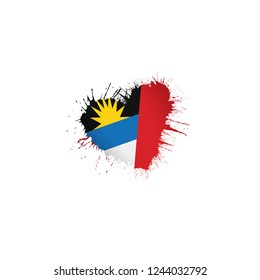Antigua and Barbuda flag, vector illustration on a white background