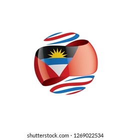 Antigua and Barbuda flag, vector illustration on a white background