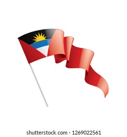 Antigua and Barbuda flag, vector illustration on a white background