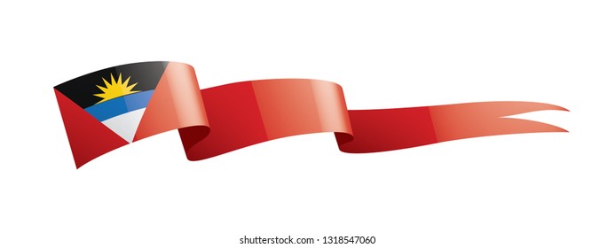 Antigua and Barbuda flag, vector illustration on a white background