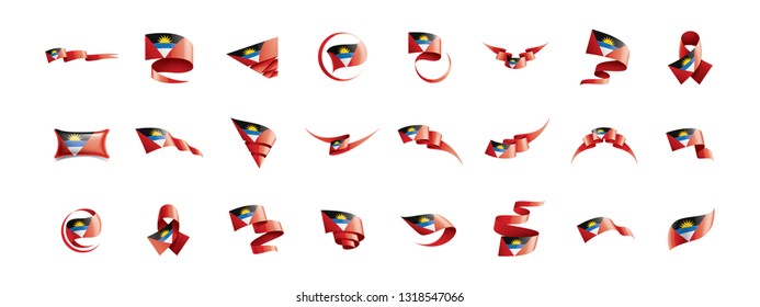Antigua and Barbuda flag, vector illustration on a white background