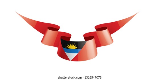 Antigua and Barbuda flag, vector illustration on a white background