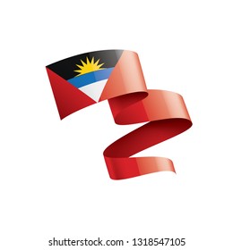 Antigua and Barbuda flag, vector illustration on a white background