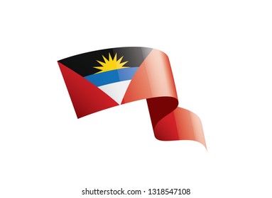 Antigua and Barbuda flag, vector illustration on a white background