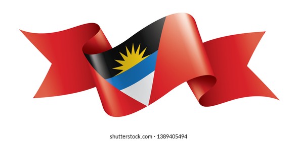 Antigua and Barbuda flag, vector illustration on a white background