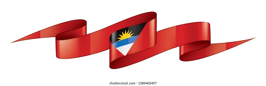 Antigua and Barbuda flag, vector illustration on a white background