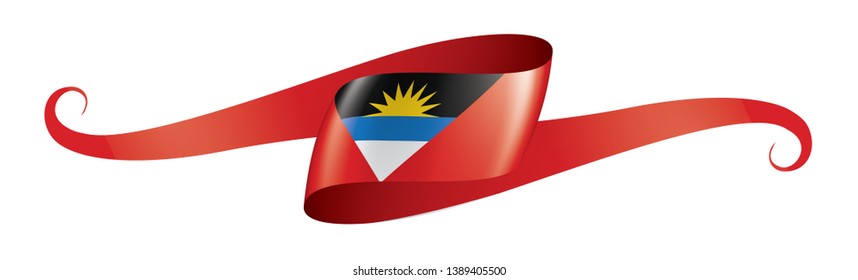 Antigua and Barbuda flag, vector illustration on a white background