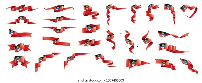 Antigua and Barbuda flag, vector illustration on a white background