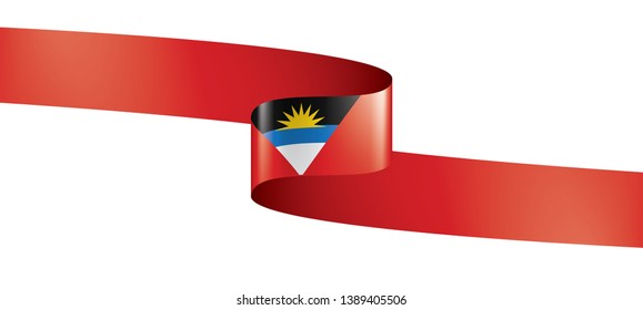 Antigua and Barbuda flag, vector illustration on a white background