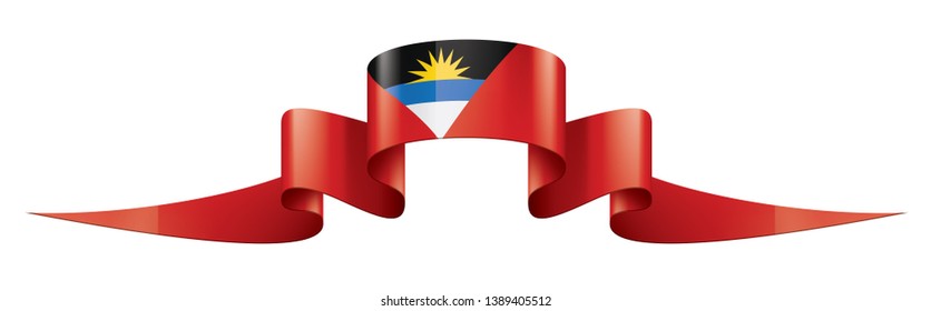 Antigua and Barbuda flag, vector illustration on a white background
