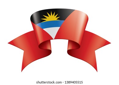 Antigua and Barbuda flag, vector illustration on a white background