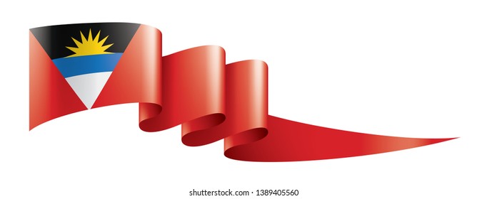Antigua and Barbuda flag, vector illustration on a white background