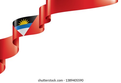Antigua and Barbuda flag, vector illustration on a white background