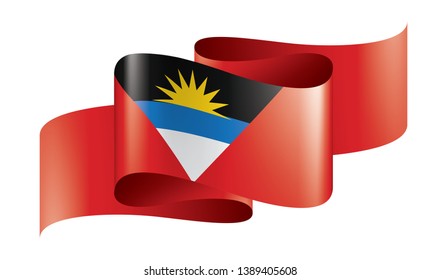 Antigua and Barbuda flag, vector illustration on a white background