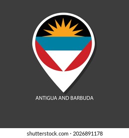 Marcador vector de bandera de Antigua y Barbuda con banderas.