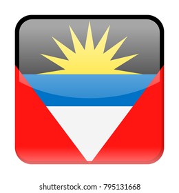 Antigua and Barbuda Flag Vector Square Icon - Illustration