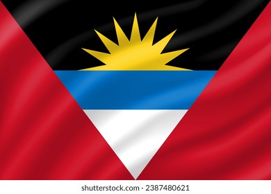 Antigua and Barbuda flag waving. Background. Vector