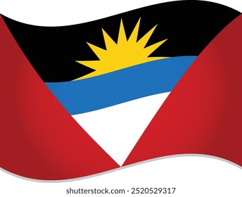 Vetor da onda da bandeira de Antígua e Barbuda