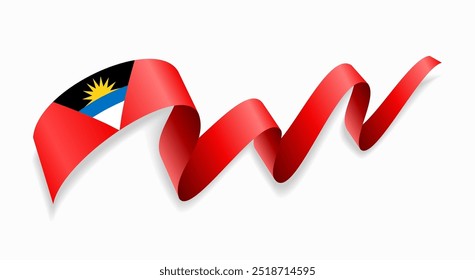 Antígua e Barbuda bandeira ondulado fundo abstrato. Ilustração vetorial.