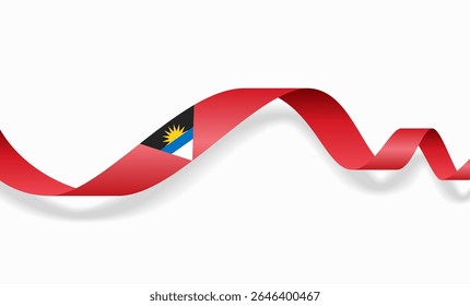Antígua e Barbuda bandeira ondulado abstrato plano de fundo. Ilustração vetorial.