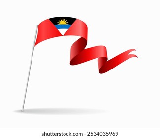 Antigua and Barbuda flag wavy background layout. Vector illustration.