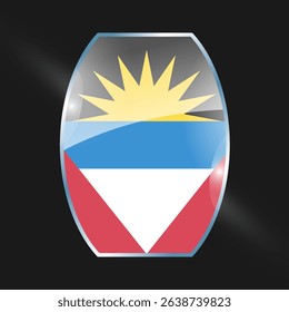 Antigua and barbuda flags design vector illustration graphic of glossy buttons with identification pin vector illustration	
