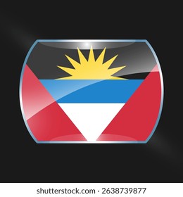 Antigua and barbuda flags design vector illustration graphic of glossy buttons with identification pin vector illustration	