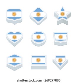 antigua and barbuda flags icons and button set nine styles
