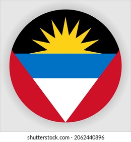 Antigua and Barbuda Flat Rounded Country Flag Icon