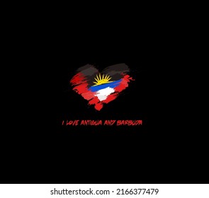 Antigua and Barbuda grunge flag heart for your design.