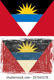 Antigua and Barbuda grunge flag. Vector illustration. Grunge effect can be cleaned easily