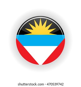 Antigua and Barbuda icon circle isolated on white background. St. Johns icon vector illustration